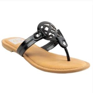 DV by Dolce Vita Black Gabbie Medalion Sandals